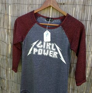 🌟🌟Popular 21 Girl Power Burn Out 3/4 sleeve